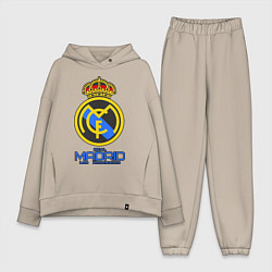 Женский костюм оверсайз Real Madrid, цвет: миндальный