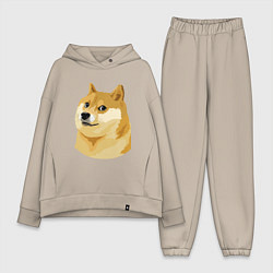 Женский костюм оверсайз Doge, цвет: миндальный