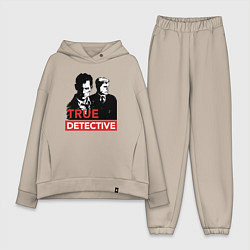 Женский костюм оверсайз True Detective, цвет: миндальный