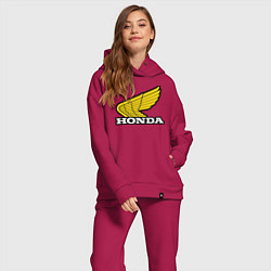 Женский костюм оверсайз Honda, цвет: маджента — фото 2