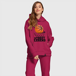 Женский костюм оверсайз Баскетбол, цвет: маджента — фото 2
