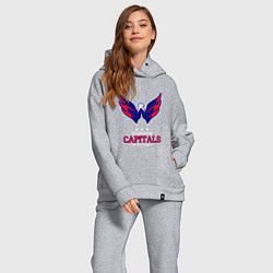 Женский костюм оверсайз Washington Capitals, цвет: меланж — фото 2