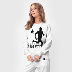 Костюм хлопковый женский Лёгкая атлетика, цвет: белый — фото 2