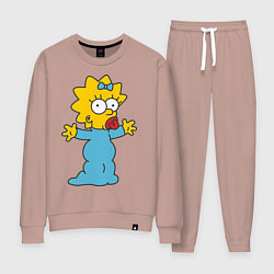 Костюм хлопковый женский Maggie Simpson, цвет: пыльно-розовый