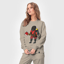 Костюм хлопковый женский Pyro comics - TF2, цвет: миндальный — фото 2
