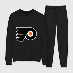 Костюм хлопковый женский Philadelphia Flyers, цвет: черный