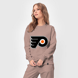 Костюм хлопковый женский Philadelphia Flyers, цвет: пыльно-розовый — фото 2