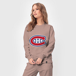 Костюм хлопковый женский Montreal Canadiens, цвет: пыльно-розовый — фото 2