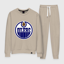 Костюм хлопковый женский Edmonton Oilers, цвет: миндальный