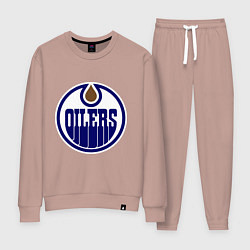 Костюм хлопковый женский Edmonton Oilers, цвет: пыльно-розовый