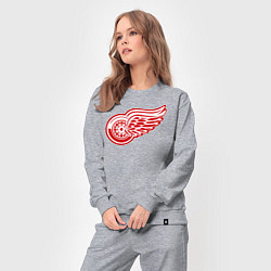 Костюм хлопковый женский Detroit Red Wings, цвет: меланж — фото 2