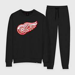Костюм хлопковый женский Detroit Red Wings, цвет: черный