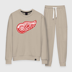 Костюм хлопковый женский Detroit Red Wings, цвет: миндальный