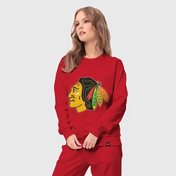 Костюм хлопковый женский Chicago Blackhawks, цвет: красный — фото 2