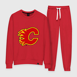 Костюм хлопковый женский Calgary Flames, цвет: красный