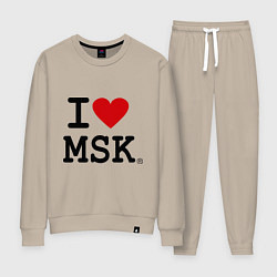 Костюм хлопковый женский I love MSK, цвет: миндальный