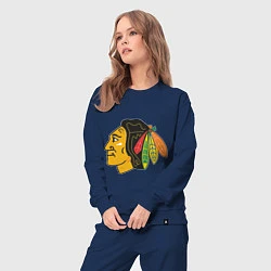 Костюм хлопковый женский Chicago Blackhawks, цвет: тёмно-синий — фото 2