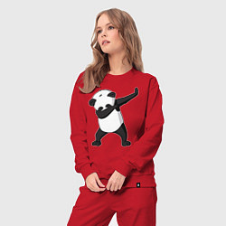 Костюм хлопковый женский Panda dab, цвет: красный — фото 2