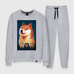 Костюм хлопковый женский Wow Doge, цвет: меланж