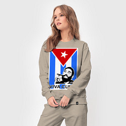 Костюм хлопковый женский Fidel: Viva, Cuba!, цвет: миндальный — фото 2