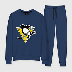 Костюм хлопковый женский Pittsburgh Penguins, цвет: тёмно-синий