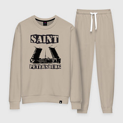 Костюм хлопковый женский Санкт-Петербург, цвет: миндальный