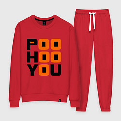 Костюм хлопковый женский Poo hoo you, цвет: красный