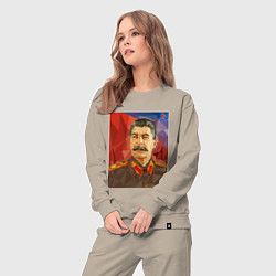 Костюм хлопковый женский Сталин: полигоны, цвет: миндальный — фото 2