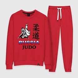 Костюм хлопковый женский Russia Judo, цвет: красный