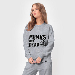 Костюм хлопковый женский Punks not dead, цвет: меланж — фото 2