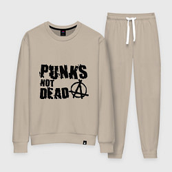 Костюм хлопковый женский Punks not dead, цвет: миндальный