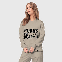 Костюм хлопковый женский Punks not dead, цвет: миндальный — фото 2