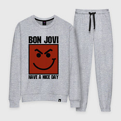 Костюм хлопковый женский Bon Jovi: Have a nice day, цвет: меланж