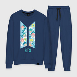 Костюм хлопковый женский BTS Army Floral, цвет: тёмно-синий