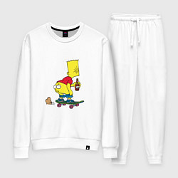 Костюм хлопковый женский Bart Simpson, цвет: белый