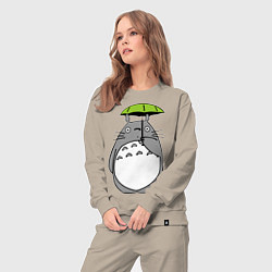 Костюм хлопковый женский Totoro с зонтом, цвет: миндальный — фото 2