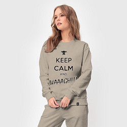 Костюм хлопковый женский Keep Calm & WAAAGH, цвет: миндальный — фото 2