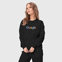 Костюм хлопковый женский Google, цвет: черный — фото 2