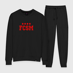 Костюм хлопковый женский FCSM Club, цвет: черный