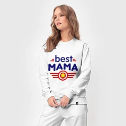 Костюм хлопковый женский Best mama logo, цвет: белый — фото 2
