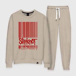 Костюм хлопковый женский Slipknot: barcode, цвет: миндальный