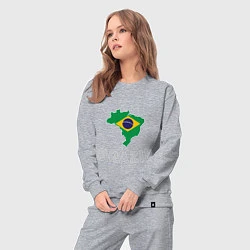 Костюм хлопковый женский Brazil Country, цвет: меланж — фото 2