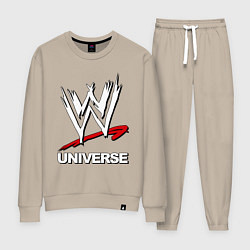 Костюм хлопковый женский WWE universe, цвет: миндальный