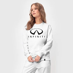 Костюм хлопковый женский Infiniti logo, цвет: белый — фото 2