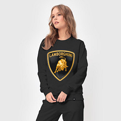 Костюм хлопковый женский Lamborghini logo, цвет: черный — фото 2