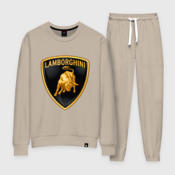 Костюм хлопковый женский Lamborghini logo, цвет: миндальный