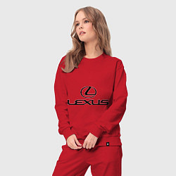 Костюм хлопковый женский Lexus logo, цвет: красный — фото 2