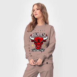 Костюм хлопковый женский Chicago Bulls est. 1966, цвет: пыльно-розовый — фото 2