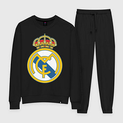 Костюм хлопковый женский Real Madrid FC, цвет: черный