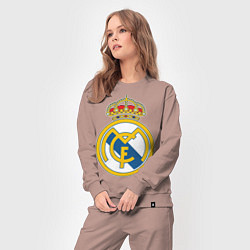 Костюм хлопковый женский Real Madrid FC, цвет: пыльно-розовый — фото 2